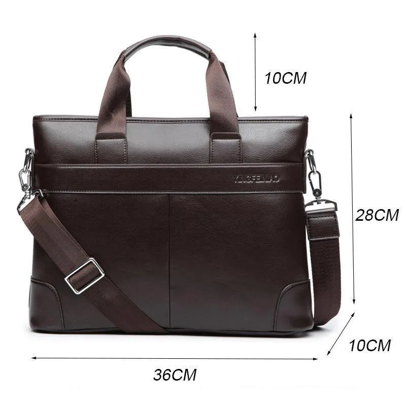Herren Business Schwarz Freizeittasche PU Leder Aktentasche Herren Tragetaschen Braun Hochwertiges Herren Business mit großer Kapazität