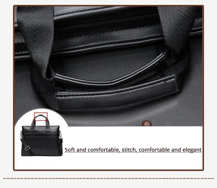 Herren Business Schwarz Freizeittasche PU Leder Aktentasche Herren Tragetaschen Braun Hochwertiges Herren Business mit großer Kapazität