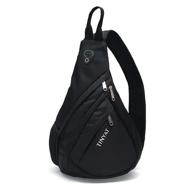 Männer Tasche Männer Schulter Sling Tasche pack USB Wasserdicht Messenger Crossbody Tasche Schwarz Reise frauen brust tasche für ipad T509