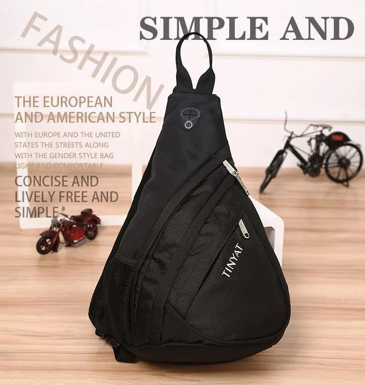 Männer Tasche Männer Schulter Sling Tasche pack USB Wasserdicht Messenger Crossbody Tasche Schwarz Reise frauen brust tasche für ipad T509