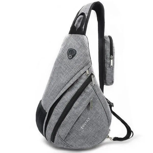 Männer Tasche Männer Schulter Sling Tasche pack USB Wasserdicht Messenger Crossbody Tasche Schwarz Reise frauen brust tasche für ipad T509