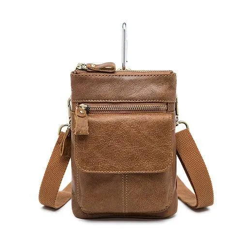 Herren Taschen Echtes Leder Taillenpaket Kleine Umhängetasche Herren Umhängetaschen Gürtel Handytasche Tasche Männliche Tasche 8868