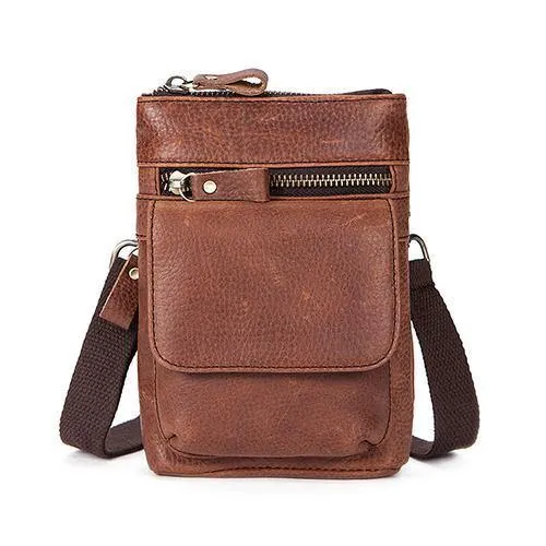 Herren Taschen Echtes Leder Taillenpaket Kleine Umhängetasche Herren Umhängetaschen Gürtel Handytasche Tasche Männliche Tasche 8868