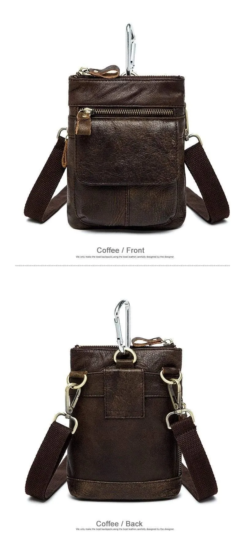 Herren Taschen Echtes Leder Taillenpaket Kleine Umhängetasche Herren Umhängetaschen Gürtel Handytasche Tasche Männliche Tasche 8868
