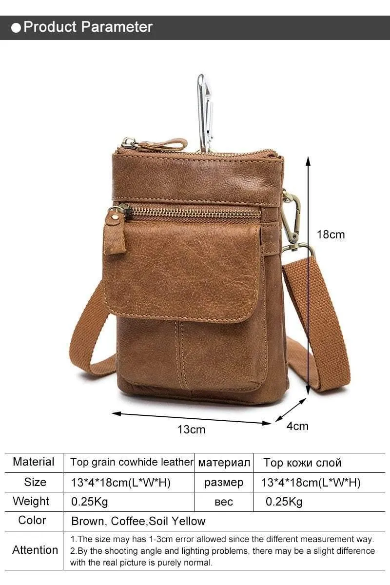 Herren Taschen Echtes Leder Taillenpaket Kleine Umhängetasche Herren Umhängetaschen Gürtel Handytasche Tasche Männliche Tasche 8868