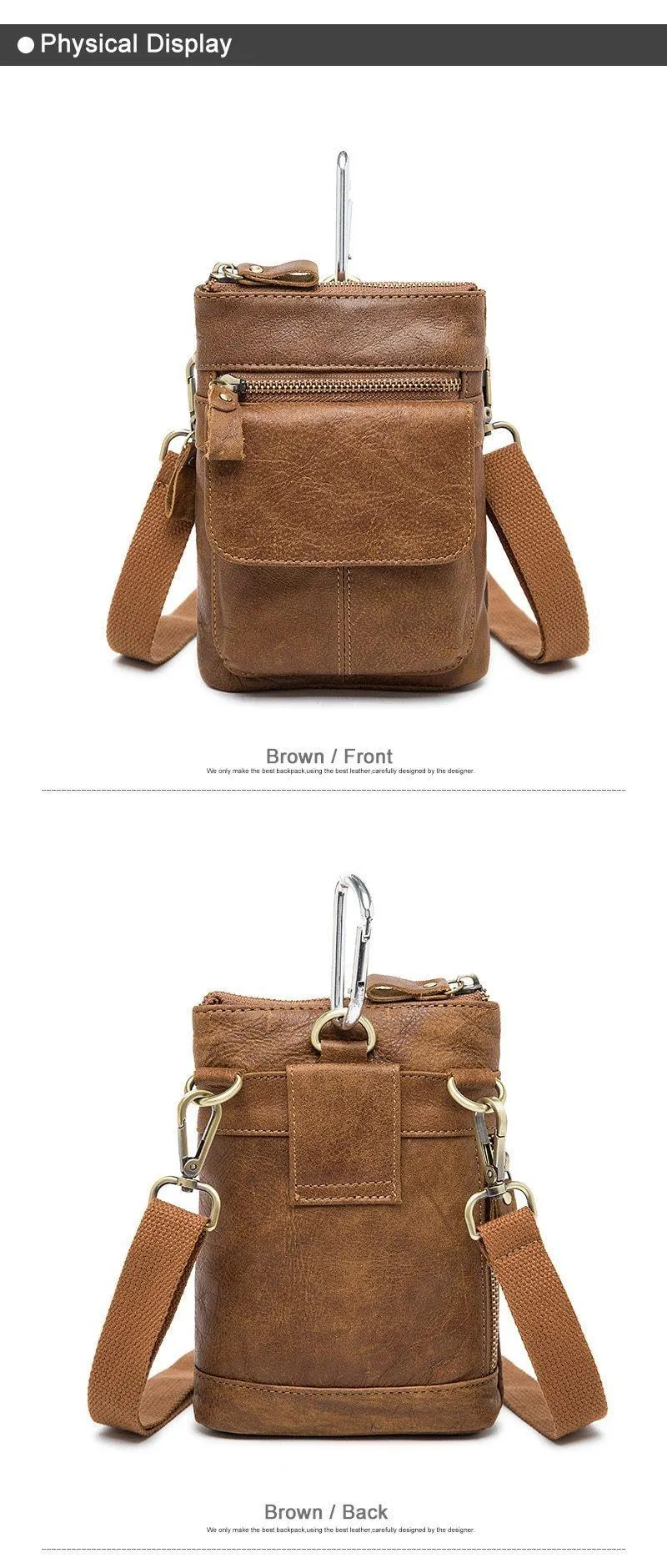 Herren Taschen Echtes Leder Taillenpaket Kleine Umhängetasche Herren Umhängetaschen Gürtel Handytasche Tasche Männliche Tasche 8868