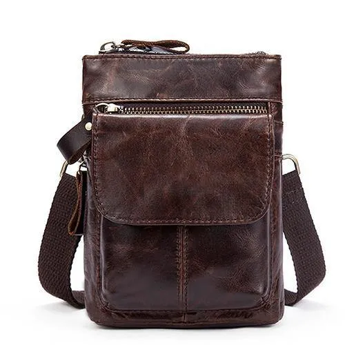 Herren Taschen Echtes Leder Taillenpaket Kleine Umhängetasche Herren Umhängetaschen Gürtel Handytasche Tasche Männliche Tasche 8868
