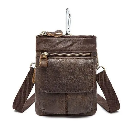 Herren Taschen Echtes Leder Taillenpaket Kleine Umhängetasche Herren Umhängetaschen Gürtel Handytasche Tasche Männliche Tasche 8868