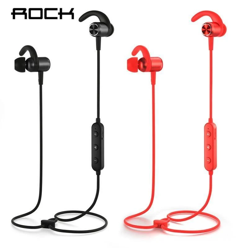 ROCK Bluetooth-Kopfhörer mit Mikrofon, halb im Ohr, Bluetooth-Kopfhörer, kabelloses Nackenband, magnetisches Headset für iPhone XS, Xiaomi