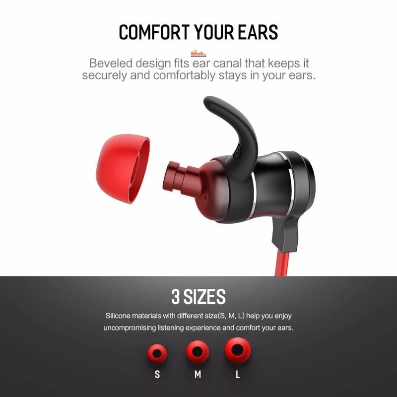 ROCK Bluetooth-Kopfhörer mit Mikrofon, halb im Ohr, Bluetooth-Kopfhörer, kabelloses Nackenband, magnetisches Headset für iPhone XS, Xiaomi