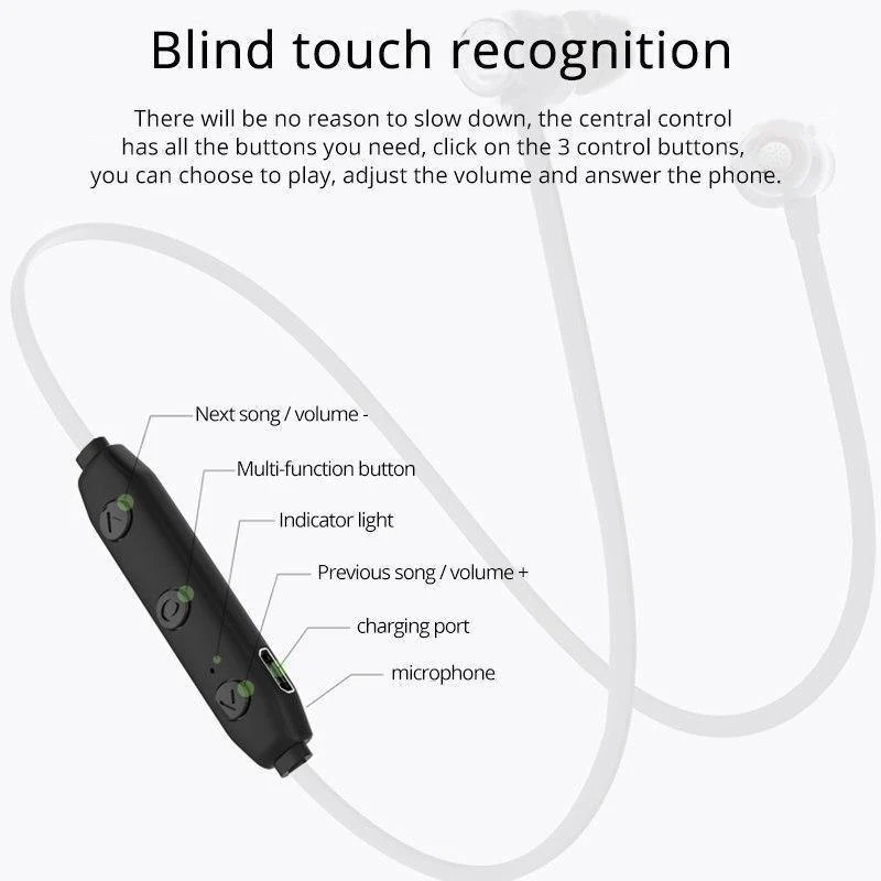 ROCK Wireless Bluetooth Kopfhörer Nackenbügel Sport Stereo Ohrhörer Wasserdicht Running Headset mit Mikrofon für iPhone Samsung