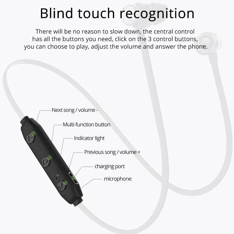 ROCK Wireless Bluetooth Kopfhörer Nackenbügel Sport Stereo Ohrhörer Wasserdicht Running Headset mit Mikrofon für iPhone Samsung