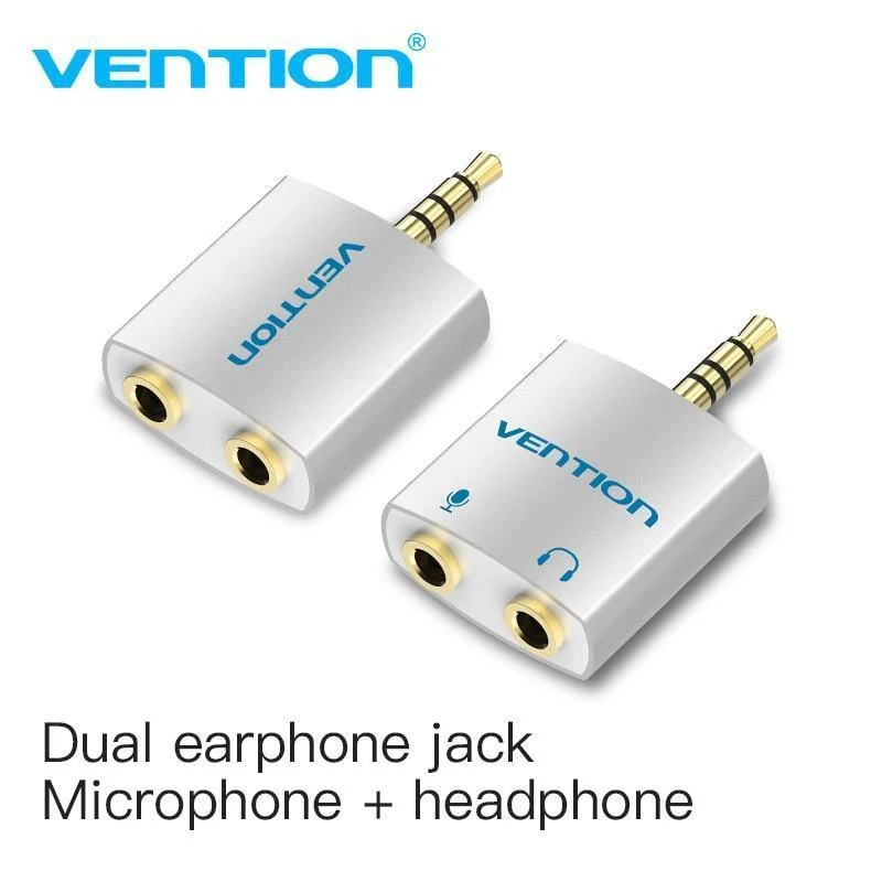 Vention 3.5mm Kopfhörer Audio Splitter Connecter Adapter mit Mikrofon 1 Stecker auf 2 Buchse Audio Adapter für Kopfhörer PC Handy