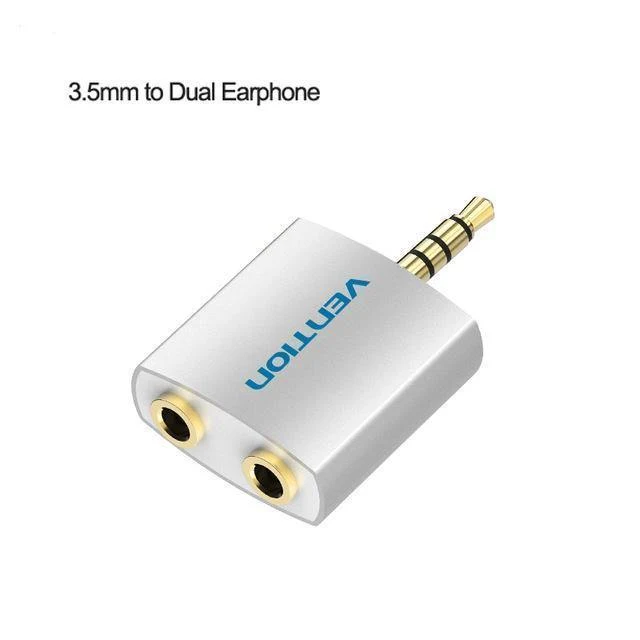 Vention 3.5mm Kopfhörer Audio Splitter Connecter Adapter mit Mikrofon 1 Stecker auf 2 Buchse Audio Adapter für Kopfhörer PC Handy