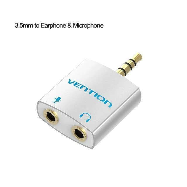 Vention 3.5mm Kopfhörer Audio Splitter Connecter Adapter mit Mikrofon 1 Stecker auf 2 Buchse Audio Adapter für Kopfhörer PC Handy