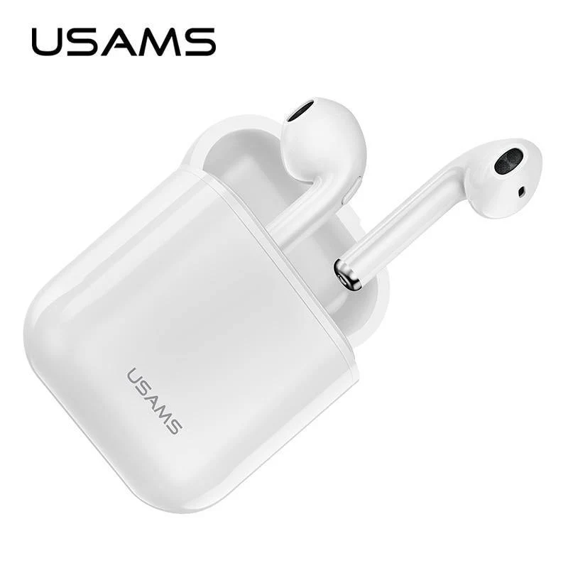 USAMS Bluetooth-Kopfhörer für iPhone Samsung Xiaomi-Ohrhörer, TWS Wireless Bluetooth-Kopfhörer für iPhone Air Pod mit Charger Box