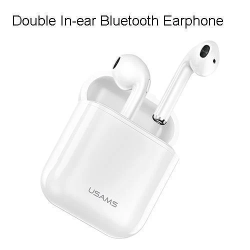 USAMS Bluetooth-Kopfhörer für iPhone Samsung Xiaomi-Ohrhörer, TWS Wireless Bluetooth-Kopfhörer für iPhone Air Pod mit Charger Box