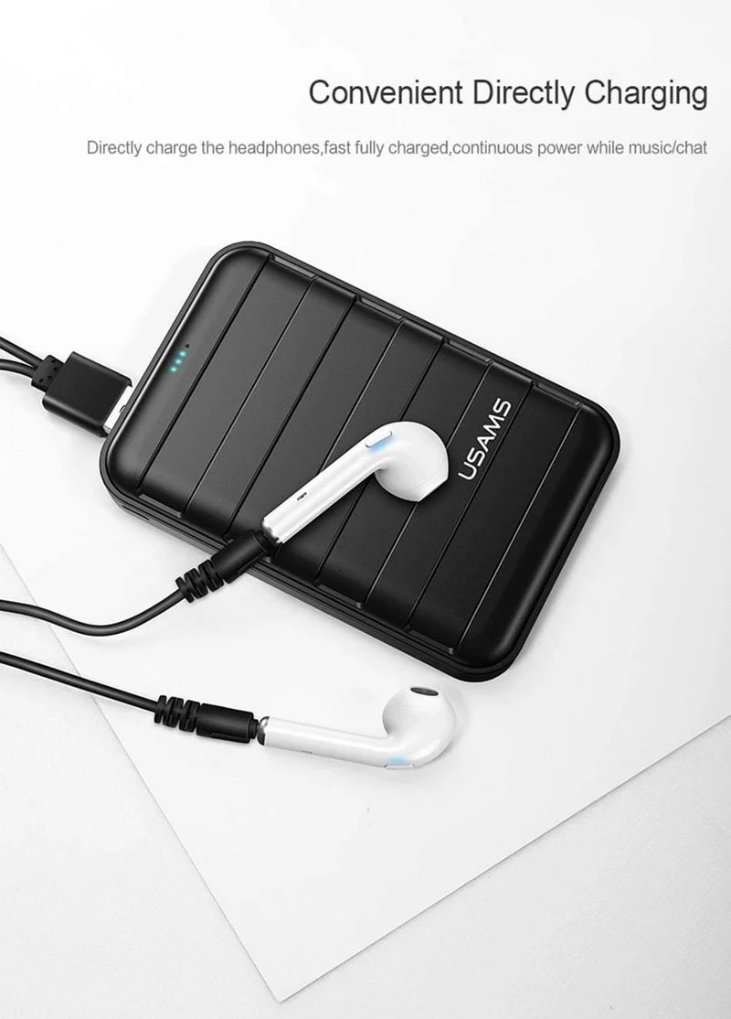 USAMS Bluetooth-Kopfhörer für iPhone Samsung Xiaomi-Ohrhörer, TWS Wireless Bluetooth-Kopfhörer für iPhone Air Pod mit Charger Box