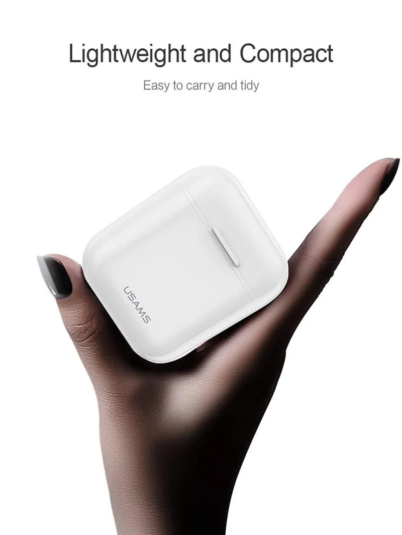 USAMS Bluetooth-Kopfhörer für iPhone Samsung Xiaomi-Ohrhörer, TWS Wireless Bluetooth-Kopfhörer für iPhone Air Pod mit Charger Box