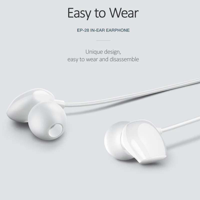 USAMS 3.5mm Hochwertige In-Ear-TPE-Kopfhörer Hifi-Ohrhörer Bass-Stereo-Headset inear Smart Wired-Ohrhörer-Mikrofon EP-28