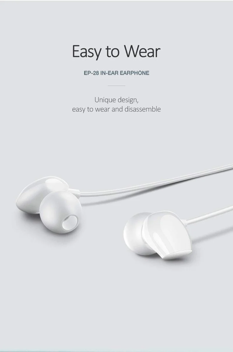 USAMS 3.5mm Hochwertige In-Ear-TPE-Kopfhörer Hifi-Ohrhörer Bass-Stereo-Headset inear Smart Wired-Ohrhörer-Mikrofon EP-28
