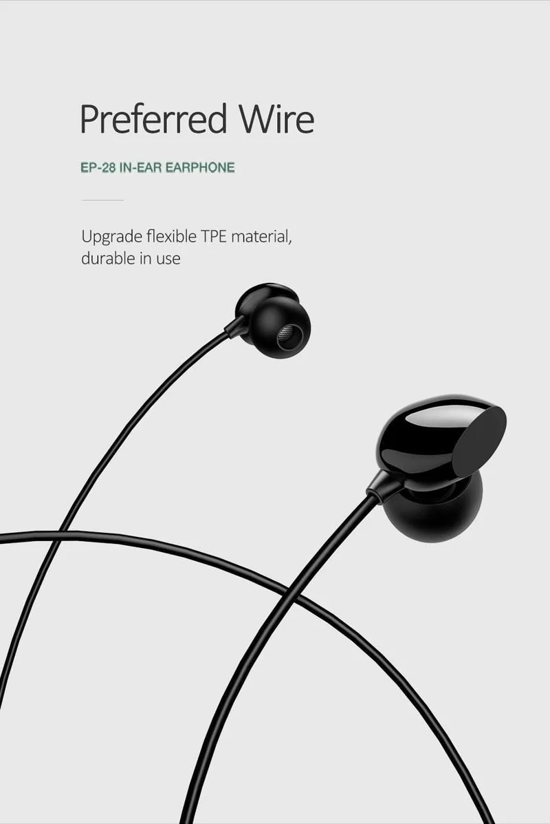 USAMS 3.5mm Hochwertige In-Ear-TPE-Kopfhörer Hifi-Ohrhörer Bass-Stereo-Headset inear Smart Wired-Ohrhörer-Mikrofon EP-28