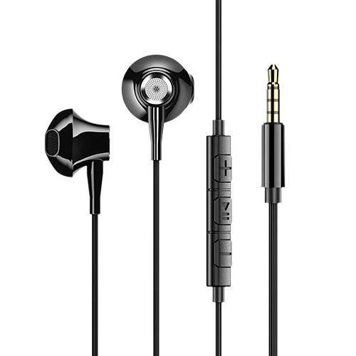 USAMS Metall 3.5 mm In-Ear-Kopfhörer, Hifi-Kabel-Headset mit Mikrofon, 4D-Stereo-In-Ear-3.5-mm-Kopfhörer für iPhone, Samsung, Xiaomi
