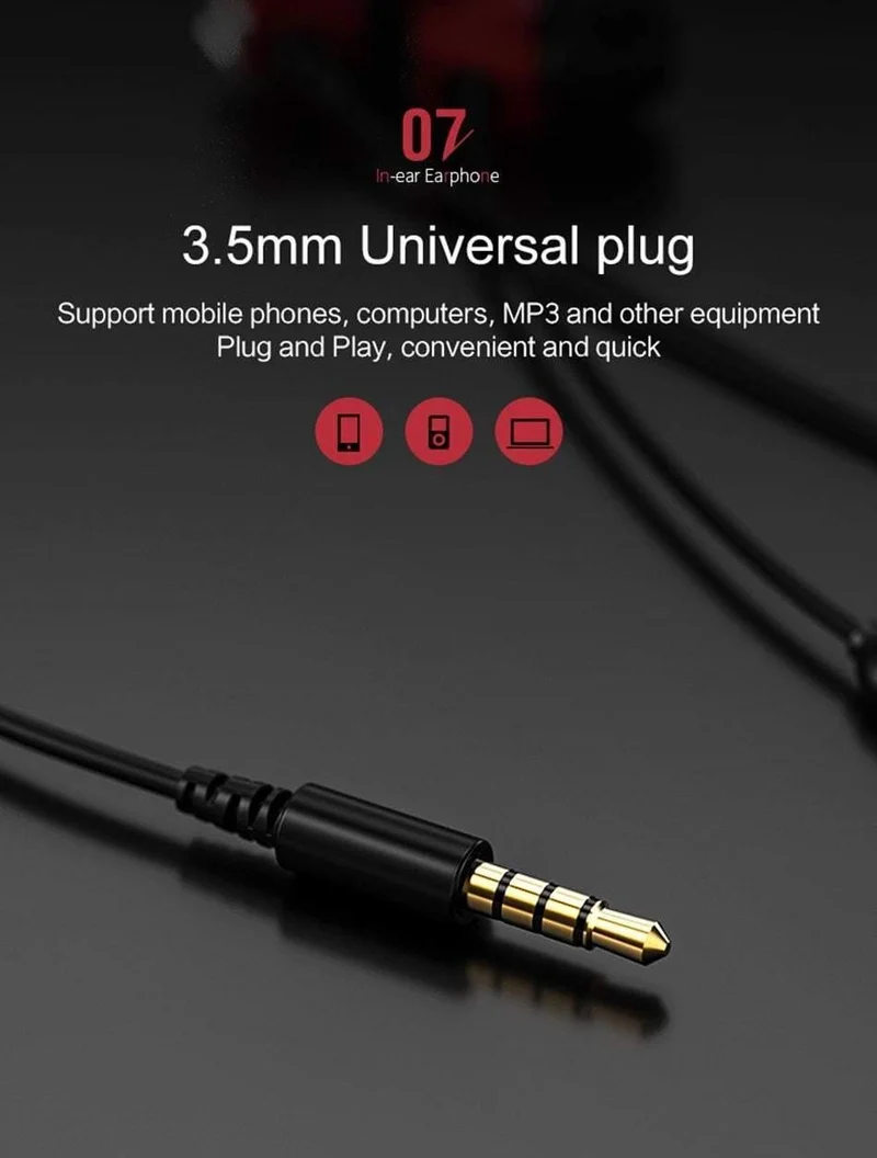 USAMS In-Ear-Ohrhörer 3D Stereo 3.5mm Hochwertige Ohrhörer Ohrhörer Bass-Ohrhörer Wired 1.2m im Ohr-Headset mit Mikrofon