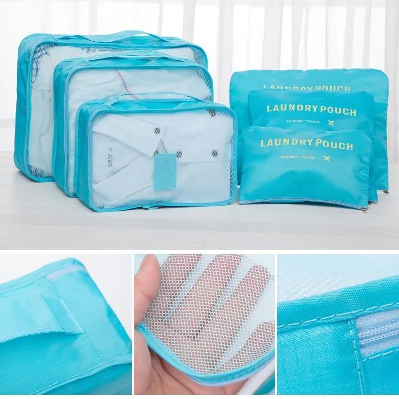 6PCS Männer und Frauen Reisetasche Kleidung Unterwäsche Bh Verpackung Cube Gepäck Organizer Beutel Familie Closet Divider Organizer Taschen