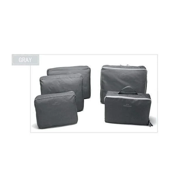 5 PCS / Set Fashion Durable Wasserdichte Polyester Reisetaschen Für Männer Frauen Gepäck Unterwäsche Kleidung Sortiertasche Verpackung Würfel