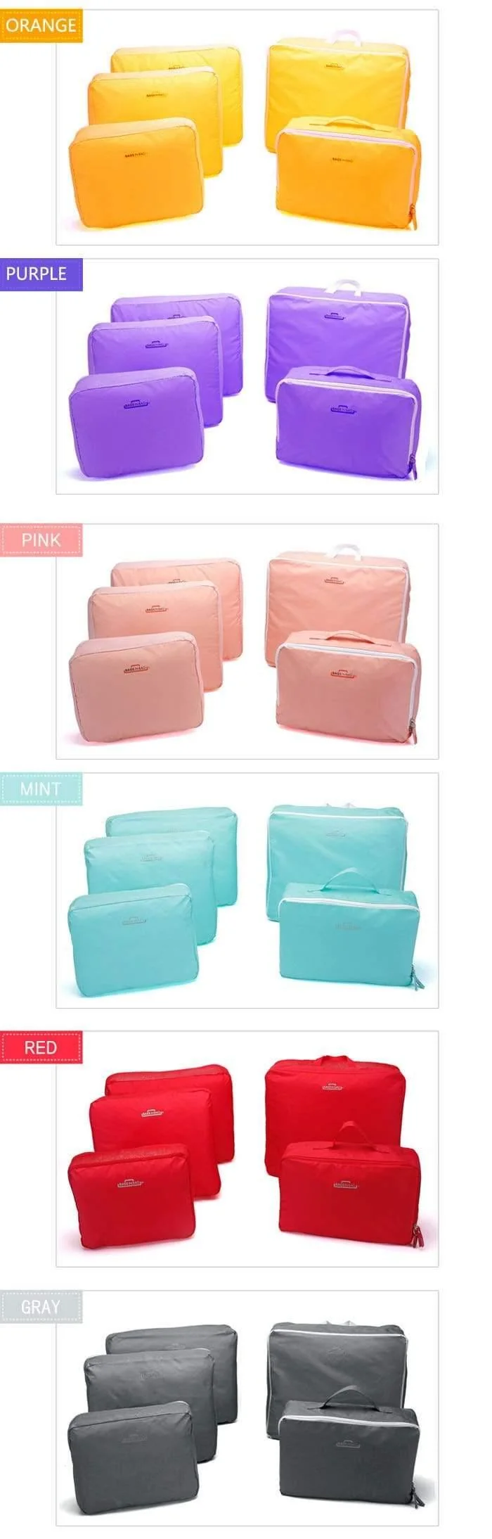 5 PCS / Set Fashion Durable Wasserdichte Polyester Reisetaschen Für Männer Frauen Gepäck Unterwäsche Kleidung Sortiertasche Verpackung Würfel