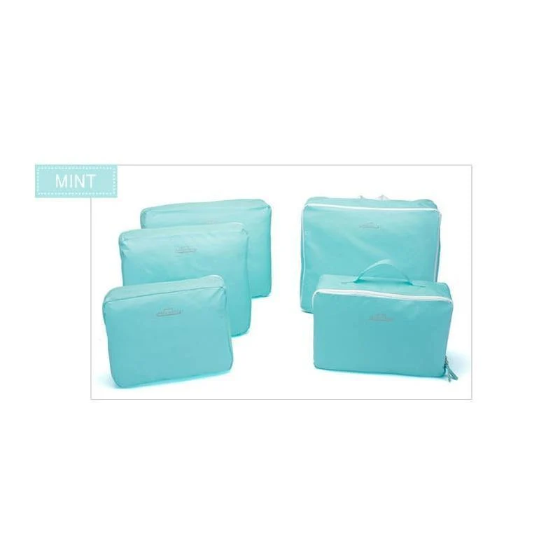 5 PCS / Set Fashion Durable Wasserdichte Polyester Reisetaschen Für Männer Frauen Gepäck Unterwäsche Kleidung Sortiertasche Verpackung Würfel