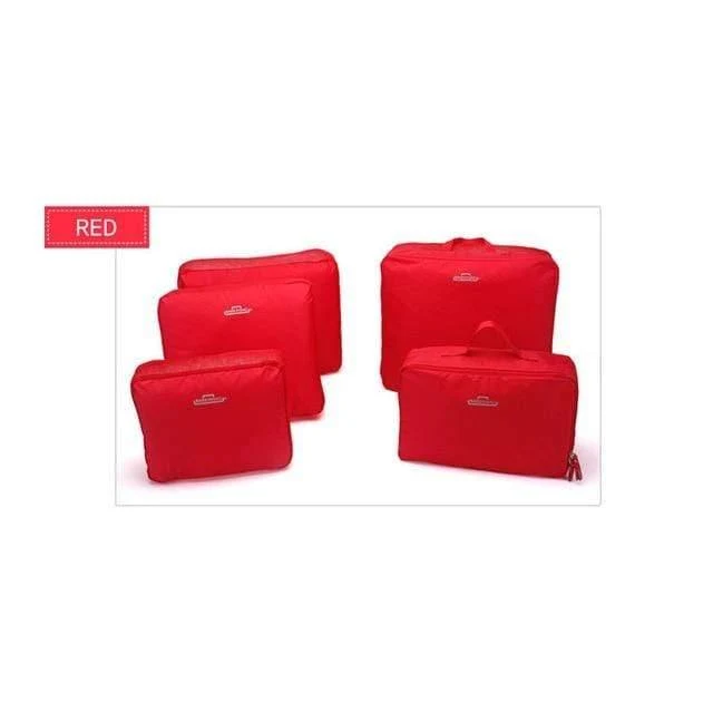 5 PCS / Set Fashion Durable Wasserdichte Polyester Reisetaschen Für Männer Frauen Gepäck Unterwäsche Kleidung Sortiertasche Verpackung Würfel