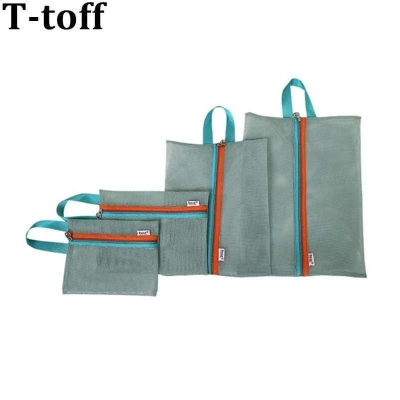 4 Teile/satz Mesh Reisetasche Organizer Unisex Comestic Tasche Organizer Reißverschlusstasche Mesh Reisetasche Kleidung Aufbewahrungstasche