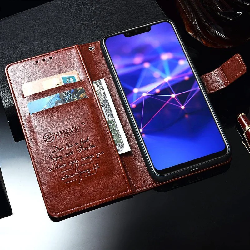 TOMKAS Luruxy Flip Fall für Huawei Mate 20 Lite 360 ​​Schützen Brieftasche Telefon Zurück Abdeckung Silikon + Leder Fall für Huawei Mate 20 Lite
