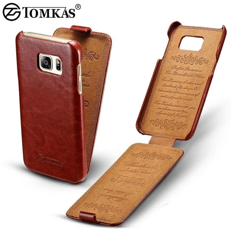 Tomkas Ledertasche für Samsung Galaxy S6 G9200 Retro Handytasche Flip Cover für Samsung Galaxy S6 Edge Hüllen Luxus Coque