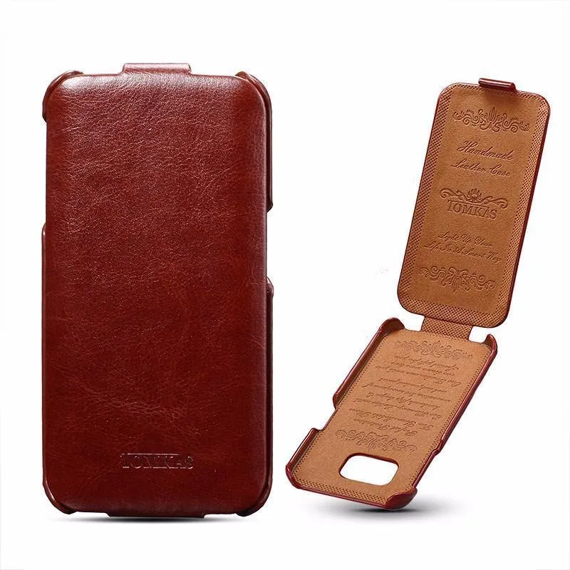 Tomkas Ledertasche für Samsung Galaxy S6 G9200 Retro Handytasche Flip Cover für Samsung Galaxy S6 Edge Hüllen Luxus Coque