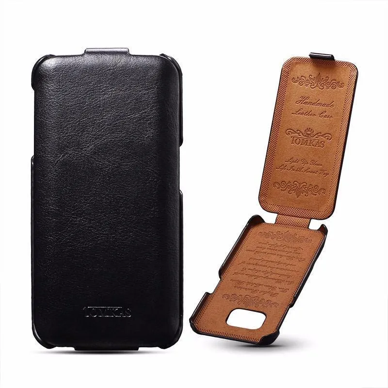 Tomkas Ledertasche für Samsung Galaxy S6 G9200 Retro Handytasche Flip Cover für Samsung Galaxy S6 Edge Hüllen Luxus Coque