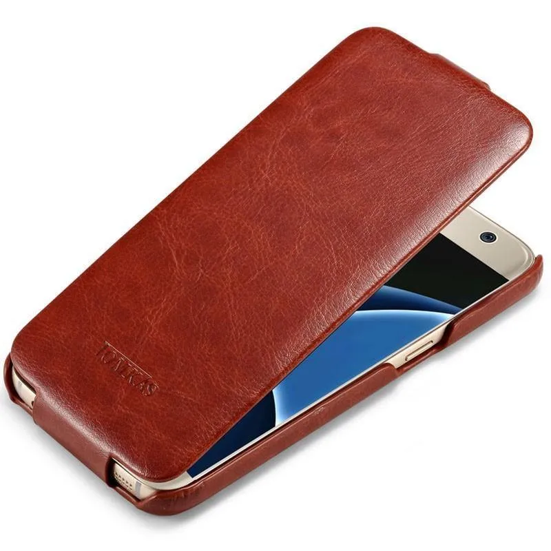 Tomkas Ledertasche für Samsung Galaxy S6 G9200 Retro Handytasche Flip Cover für Samsung Galaxy S6 Edge Hüllen Luxus Coque