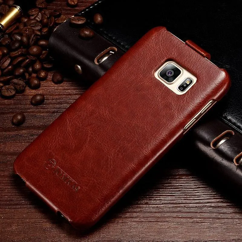 Tomkas Ledertasche für Samsung Galaxy S6 G9200 Retro Handytasche Flip Cover für Samsung Galaxy S6 Edge Hüllen Luxus Coque