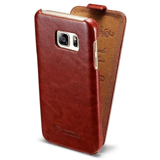 Tomkas Ledertasche für Samsung Galaxy S6 G9200 Retro Handytasche Flip Cover für Samsung Galaxy S6 Edge Hüllen Luxus Coque