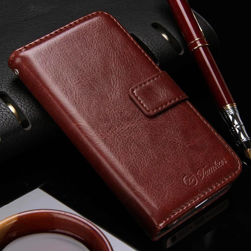 Brieftasche Ledertasche für Apple iPhone 5S 5 SE Luxus Flip Coque Handytasche Hülle Für iPhone 5s Hüllen Fundas TOMKAS Marke