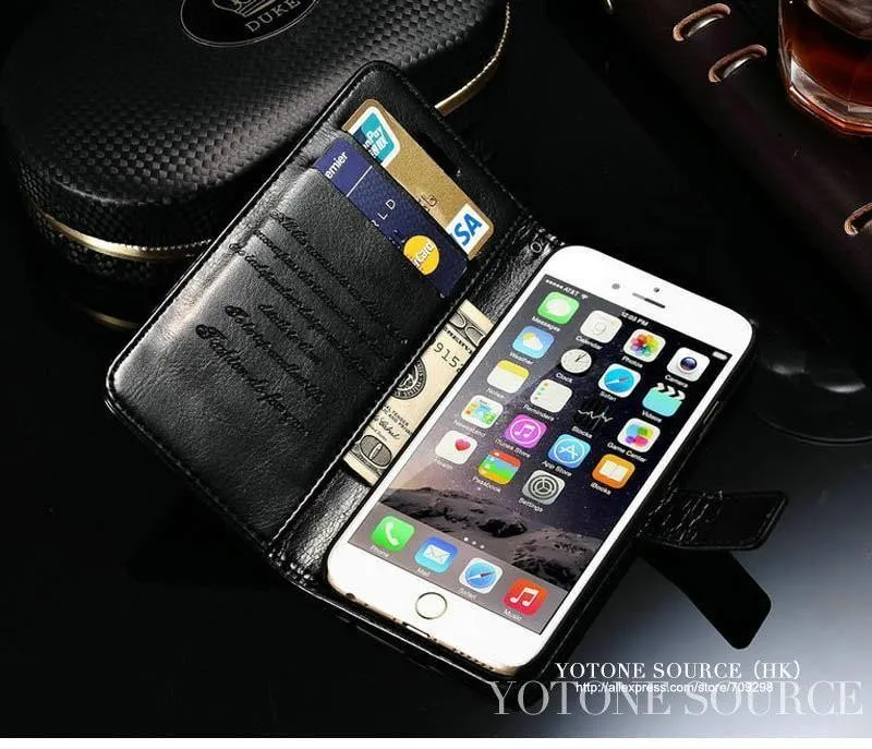 Brieftasche Ledertasche für iPhone 6 6S Plus Luxus Coque Cover für iPhone 6 S 6S Plus Handyhüllen mit Kartensteckplatz TOMKAS Marke
