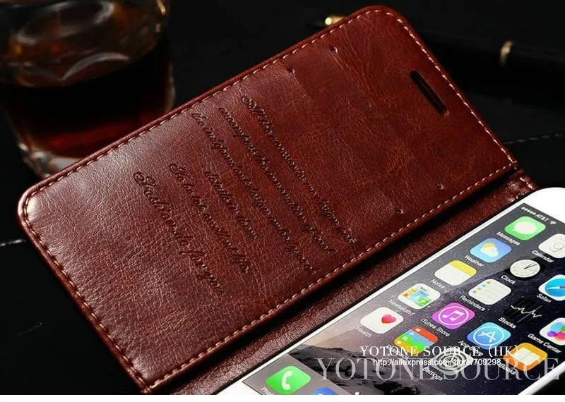 Brieftasche Ledertasche für iPhone 6 6S Plus Luxus Coque Cover für iPhone 6 S 6S Plus Handyhüllen mit Kartensteckplatz TOMKAS Marke
