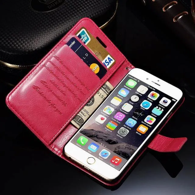 Brieftasche Ledertasche für iPhone 6 6S Plus Luxus Coque Cover für iPhone 6 S 6S Plus Handyhüllen mit Kartensteckplatz TOMKAS Marke