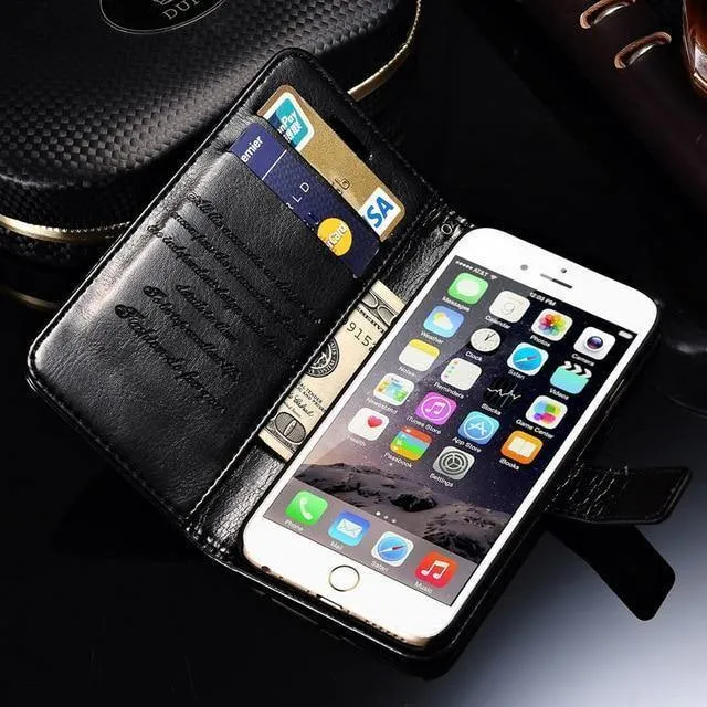 Brieftasche Ledertasche für iPhone 6 6S Plus Luxus Coque Cover für iPhone 6 S 6S Plus Handyhüllen mit Kartensteckplatz TOMKAS Marke