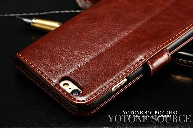 Brieftasche Ledertasche für iPhone 6 6S Plus Luxus Coque Cover für iPhone 6 S 6S Plus Handyhüllen mit Kartensteckplatz TOMKAS Marke