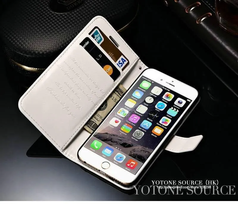 Brieftasche Ledertasche für iPhone 6 6S Plus Luxus Coque Cover für iPhone 6 S 6S Plus Handyhüllen mit Kartensteckplatz TOMKAS Marke