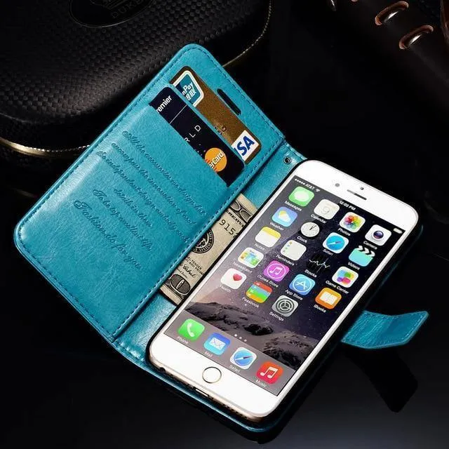 Brieftasche Ledertasche für iPhone 6 6S Plus Luxus Coque Cover für iPhone 6 S 6S Plus Handyhüllen mit Kartensteckplatz TOMKAS Marke