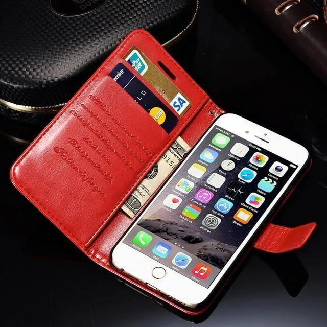 Brieftasche Ledertasche für iPhone 6 6S Plus Luxus Coque Cover für iPhone 6 S 6S Plus Handyhüllen mit Kartensteckplatz TOMKAS Marke
